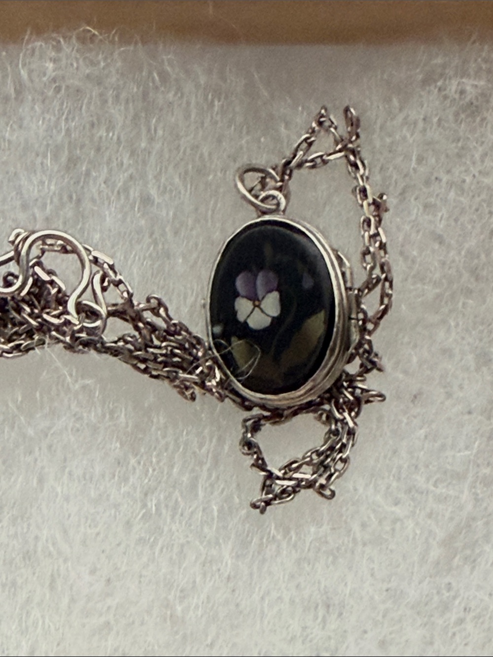 Antique Pietra Dura 800 Silver Double Sided Small Floral Motif Locket - Picture 10 of 16